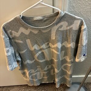 Champion Heritage Gray T-Shirt with Bold Logo